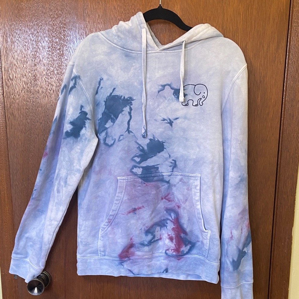 Ivory Ella Tie-Dye Hoodie - Light Blue, Navy & Pink